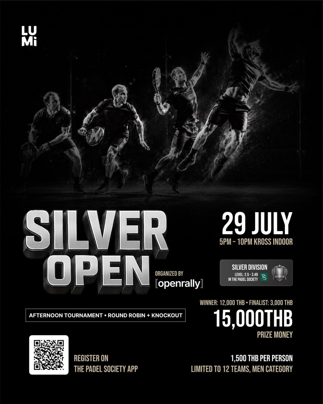 Silver Open 29 July tournament poster